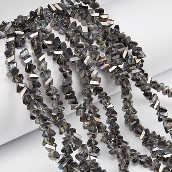 Намистини скляні скол (крихта), 6 мм, Сірі темні (BUS-060945)