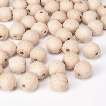 Намистини дерев'яні 11 мм, Круглі, Бук (BUS-054803)