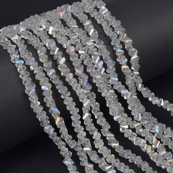 Намистини скляні скол (крихта), 4 мм, Прозорі (BUS-060933)