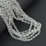 Намистини скляні, Рис гранований, 6х4 мм, Прозорі (BUS-057474)