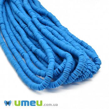 Намистини з полімерної глини, 6 мм, Блакитні (BUS-044109)