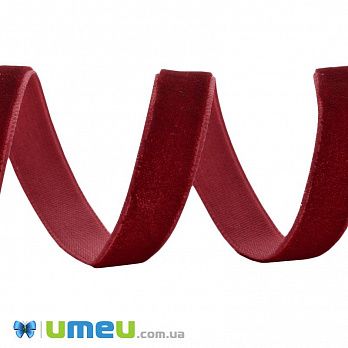 Лента бархатная, 10 мм, Красная темная (LEN-042170)