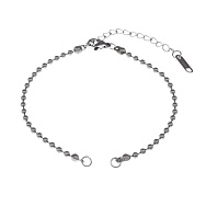 Застібка для браслета з нерж. сталі з карабіном, 8 см, Темне срібло (STL-055570)