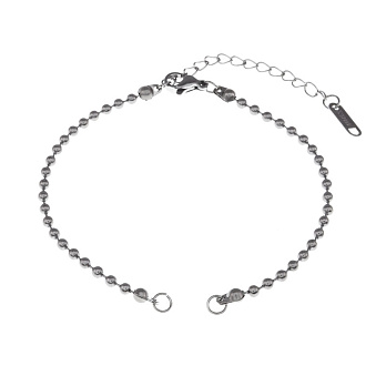 Застібка для браслета з нерж. сталі з карабіном, 8 см, Темне срібло (STL-055570)