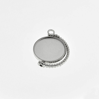 Основа круглая двухстор. вращающаяся, 31х24 мм, 20 мм, Темное серебро (OSN-059461)