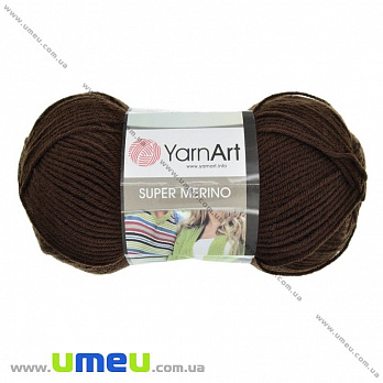Пряжа YarnArt Super Merino 100 г, 280 м, Коричнева 1182 (YAR-025446)