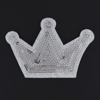 Термоаппликация Корона, 8х5,5 см, Серебристая (APL-061478)