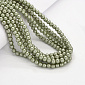 Бусины стеклянные Жемчуг Premium, 6 мм, Оливковые, Круглые (BUS-034118)